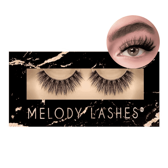 Melody Lashes vegan eyelashes, false eyelashes soft clear band (XOXO)