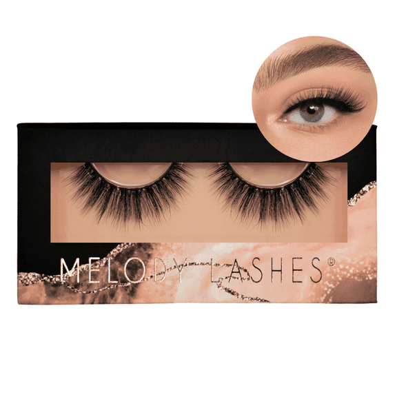 Melody Lashes vegan eyelashes, false eyelashes soft cotton band (Evelyn)