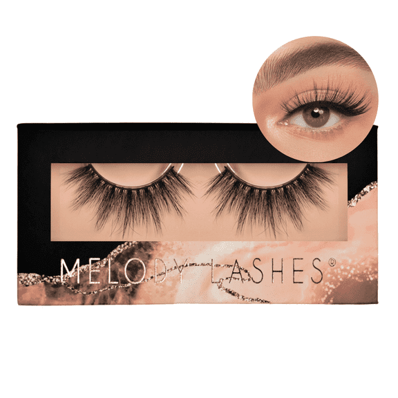 Melody Lashes vegan eyelashes, false eyelashes soft cotton band (Keeping It Hot)