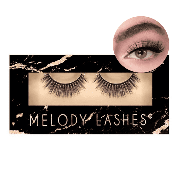 Melody Lashes vegan eyelashes, false eyelashes soft cotton band (Roxy)