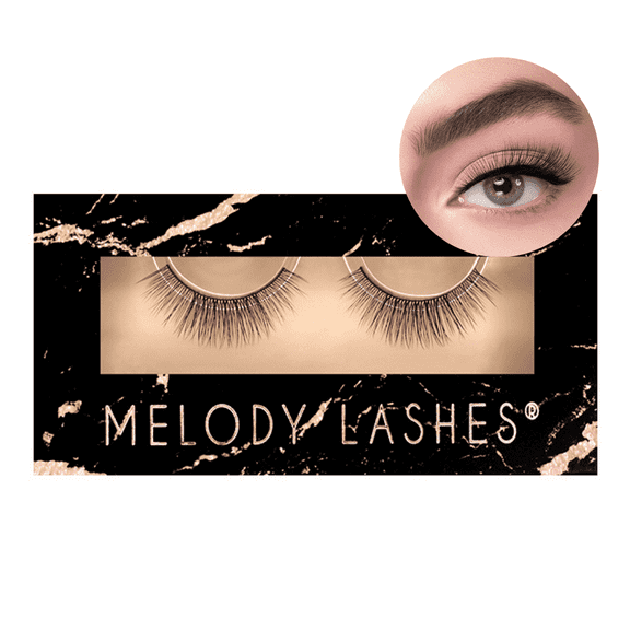 Melody Lashes vegan eyelashes, false eyelashes soft cotton band (Stay Nude)