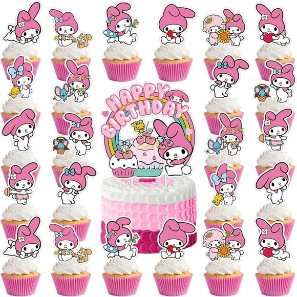 Melody Party Decoratiom, 50 pcs Cake Decoration Melody Party Supplies Cupcake Toppers cake decoration