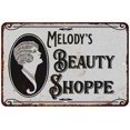 thumbnail image 1 of Melody's Beauty Shoppe Chic Sign Vintage Decor 8x12 Metal Sign 108120021352, 1 of 1