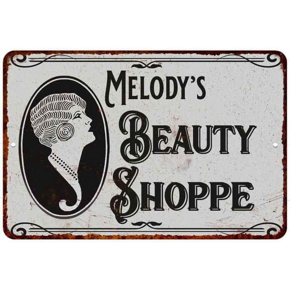 Melody's Beauty Shoppe Chic Sign Vintage Decor 8x12 Metal Sign 108120021352