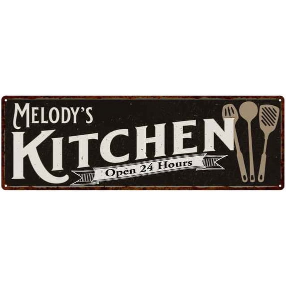 Melody's Kitchen Sign Chic Wall Decor Gift Mom 8x24 108240014352