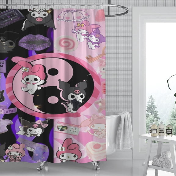 My Melody shower curtain features a unique pattern, is fully waterproof, and installs in minutes, transforming your bathroom oasis. Measures 59" x 71" (150 x 180 cm).