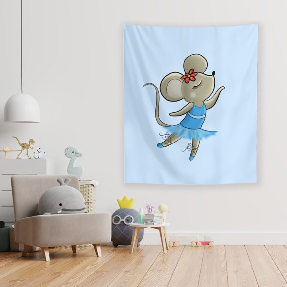 Melody the Mouse Wall Tapestry by Dancing Littles Jungle