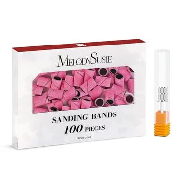 MelodySusie 100 Pcs Nail Drill Bits Sanding Bands for Nail Drill