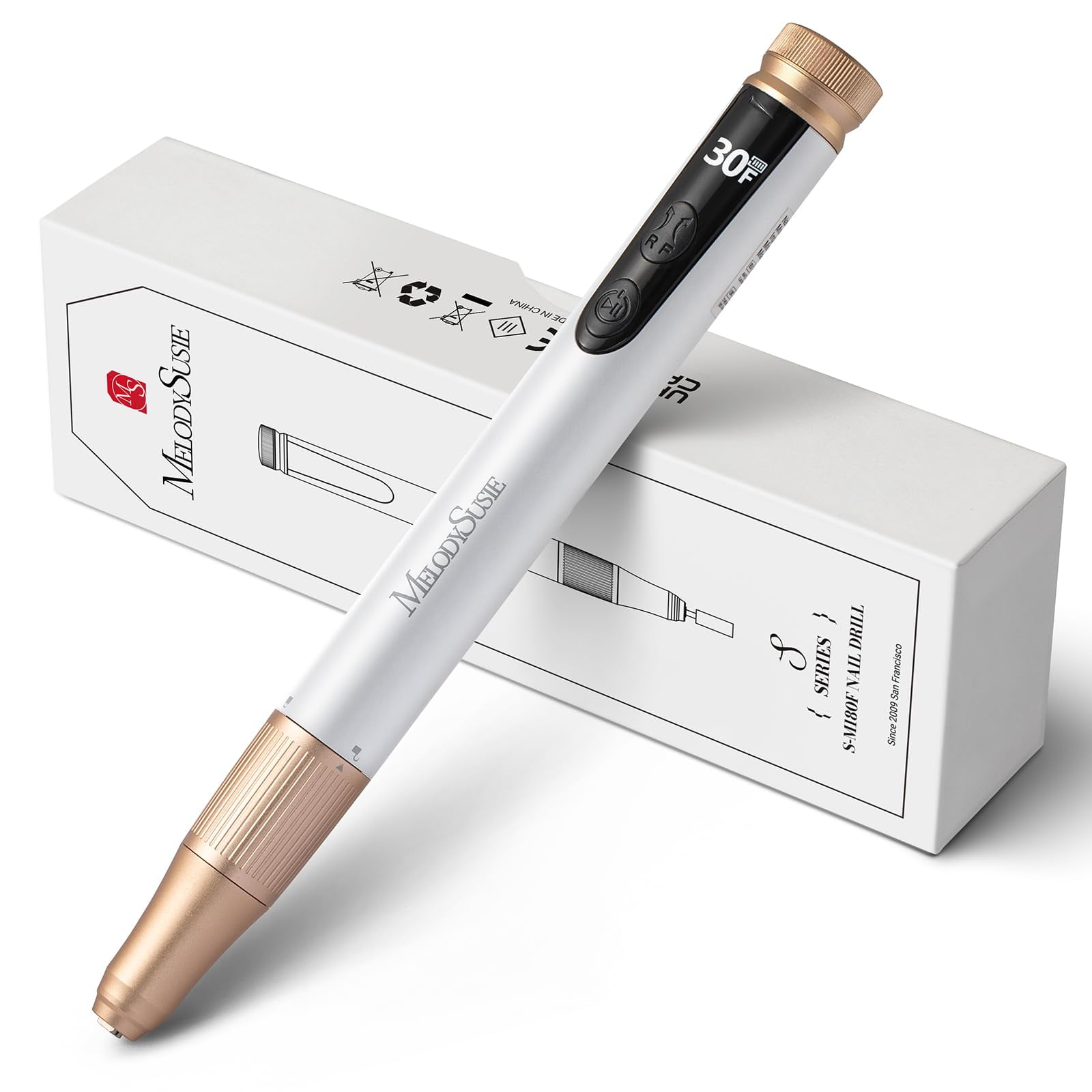 MelodySusie 30000RPM Portable Electric Nail Drill,SM180F Cordless