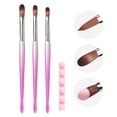 thumbnail image 1 of MelodySusie 3Pcs Nail Art Brush Set with Brush Holder, Sizes 8 10 14 for Acrylic Powder and Nail Extension, Pink-Silver, 1 of 8