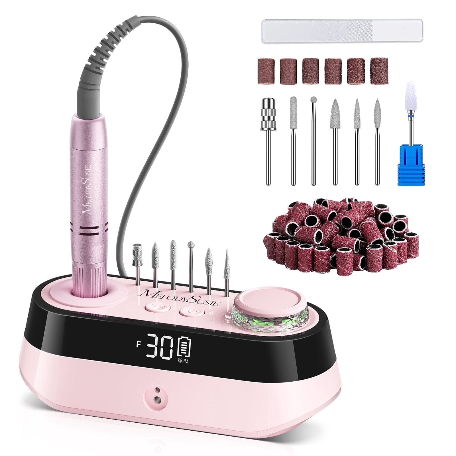 MelodySusie Cordless Desktop Nail Drill, 30000 RPM Electric File for Acrylic and Gel Nails, SC320A