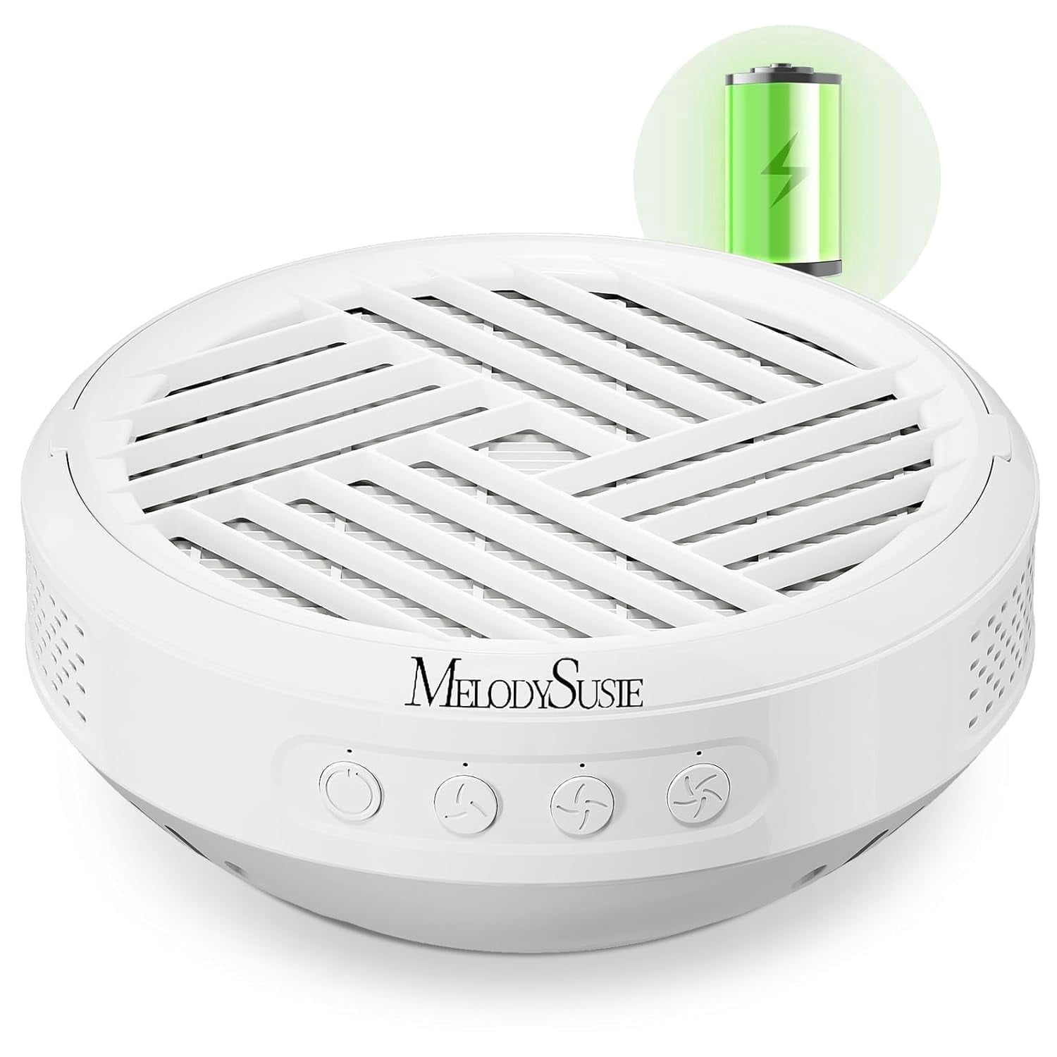 MelodySusie Cordless Rechargeable Nail Dust Collector, SProR Compact Vacuum Fan with Reusable Filter, Powerful Dust Suction Machine, White