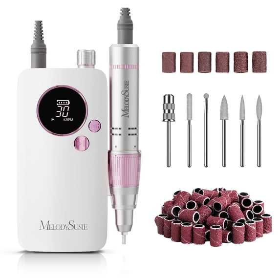 MelodySusie Entry-Level Clip-On Cordless Nail Drill, SC320F 30000RPM E-File with Pastel & Colorful Aesthetic Design for Manicure Shaping & Gel Removal
