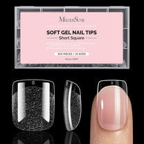 MelodySusie Short Square Nail Tips, 300Pcs Clear Acrylic, Half Matte Full Cover Press on Nails for DIY Extension & Salon Use, 15 Sizes Pre-Shaped for Long-Lasting Manicure