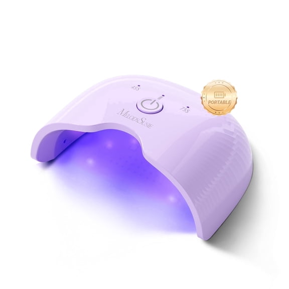 MelodySusie Mini Cordless UV Nail Lamp,ART06GW Rechargeable Portable LED UV Light with Smart Sensor,4-Finger Curing for All Soft Gels,Purple