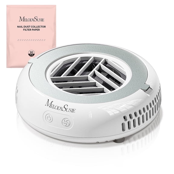 MelodySusie Mini Nail Dust Collector,HProA 6000RPM Portable Suction Vacuum Fan with 30 Pcs Filter Papers,White