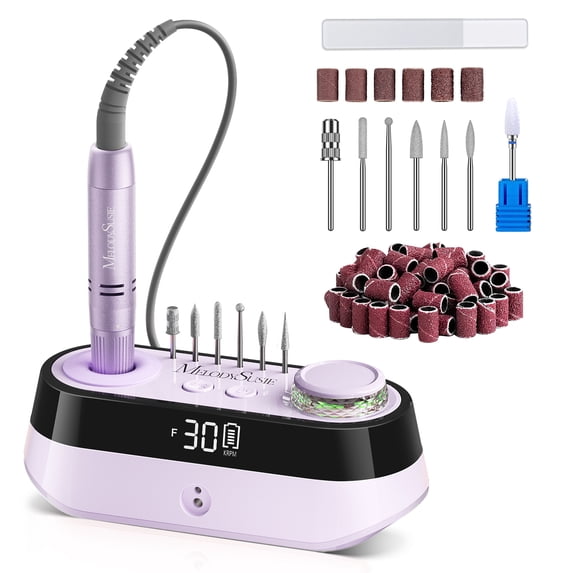 MelodySusie Cordless Desktop Nail Drill,30000RPM SC320A Electric Nail File Kit with LED Display for Acrylic & Gel Nails Removal, Salon & Home Use