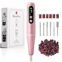 MelodySusie PC90G Portable Rechargeable Nail Drill, 20000 RPM Nail File Kit for for Acrylic & Gel Nails, Home & Salon - Pink