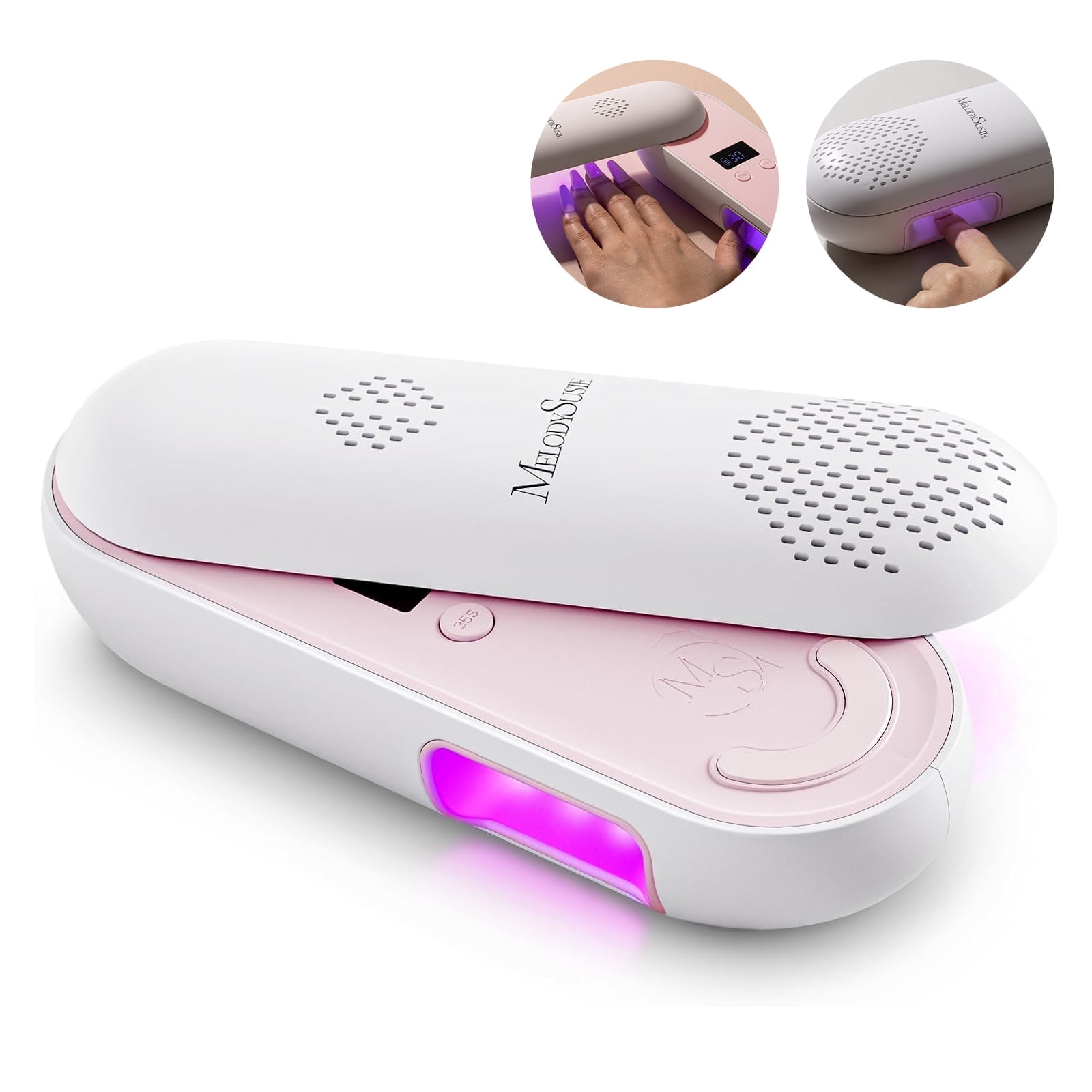 Melodysusie UV Nail Lamp, Plus20F Cordless Rechargeable UV Nail Light UV Protection  Innovation for Gel Nails with 2 Timers, Home & Salon, Pink
