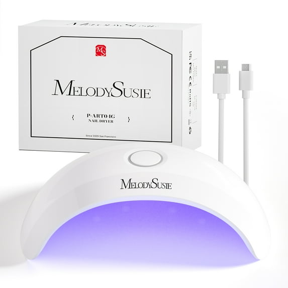 Melodysusie Starter-Friendly Mini LED UV Nail Lamp with 2 Timers, Pocket-Sized for Handheld & Desktop Use, P-ART04 UV Light for Gel Nail Especially Instant Nails,White
