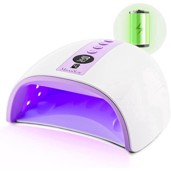MelodySusie Rechargeable UV LED Nail Lamp,PLUS30GW Cordless UV Nail Light with 3 Timers & Smart Sensor Cures All Gels, Purple