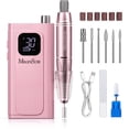 thumbnail image 1 of MelodySusie SC300E Clip-on Rechargeable Nail Drill, 30000RPM Cordless E-File with LED Display & Accessories for Nail Care, Blush Pink, 1 of 9