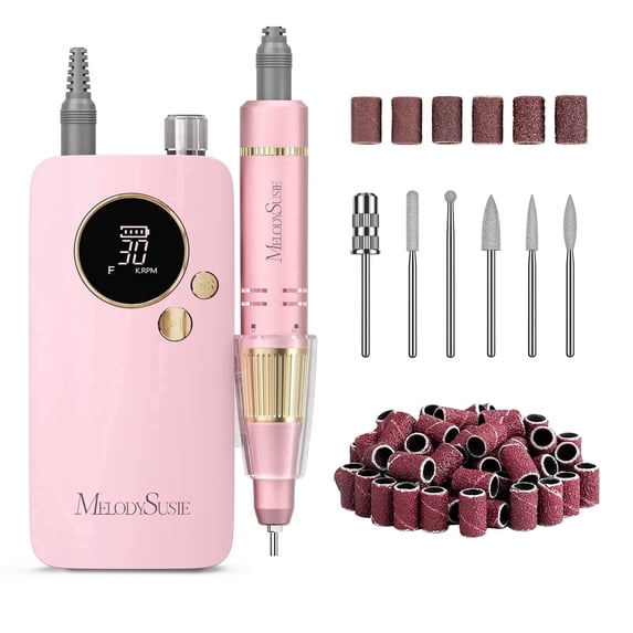 MelodySusie Entry-Level Clip-On Cordless Nail Drill, SC320F 30000RPM E-File with Pastel & Colorful Aesthetic Design for Manicure Shaping & Gel Removal