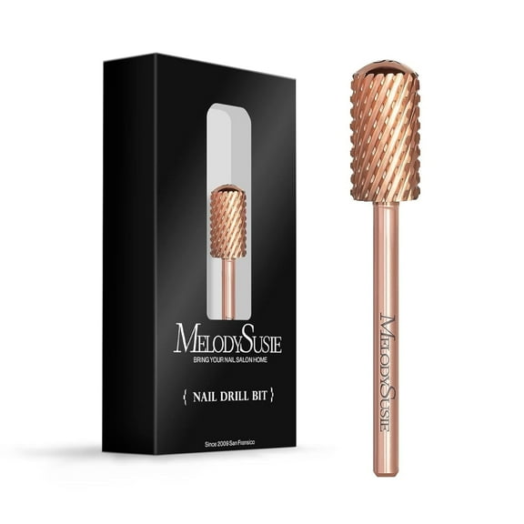 MelodySusie Safety Nail Drill Bits, 3/32'' Carbide Large Barrel with Smooth Round Top for Manicure