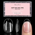 thumbnail image 1 of MelodySusie Short Oval Round Nail Tips, 300Pcs Clear Acrylic, Half Matte Full Cover Press on Nails for DIY Extension & Salon Use, 15 Sizes Pre-Shaped for Long-Lasting Manicure, 1 of 7
