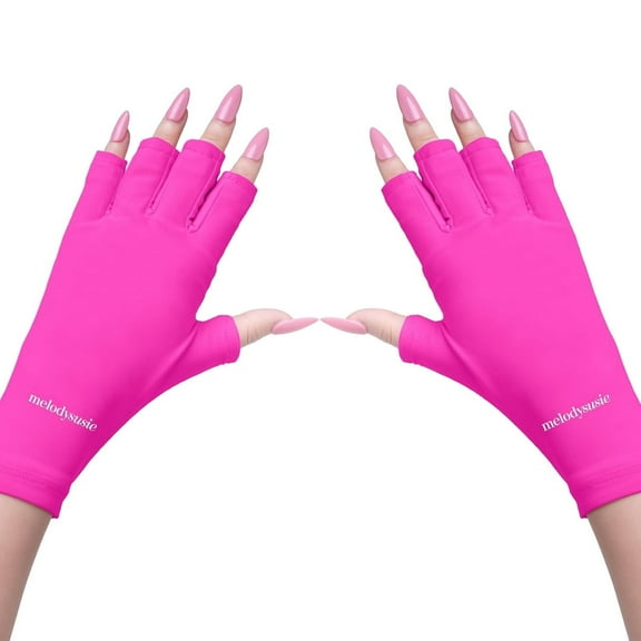 MelodySusie UV Gloves for Gel Nail Lamp, Professional UPF50  UV Protection Gloves for Manicures