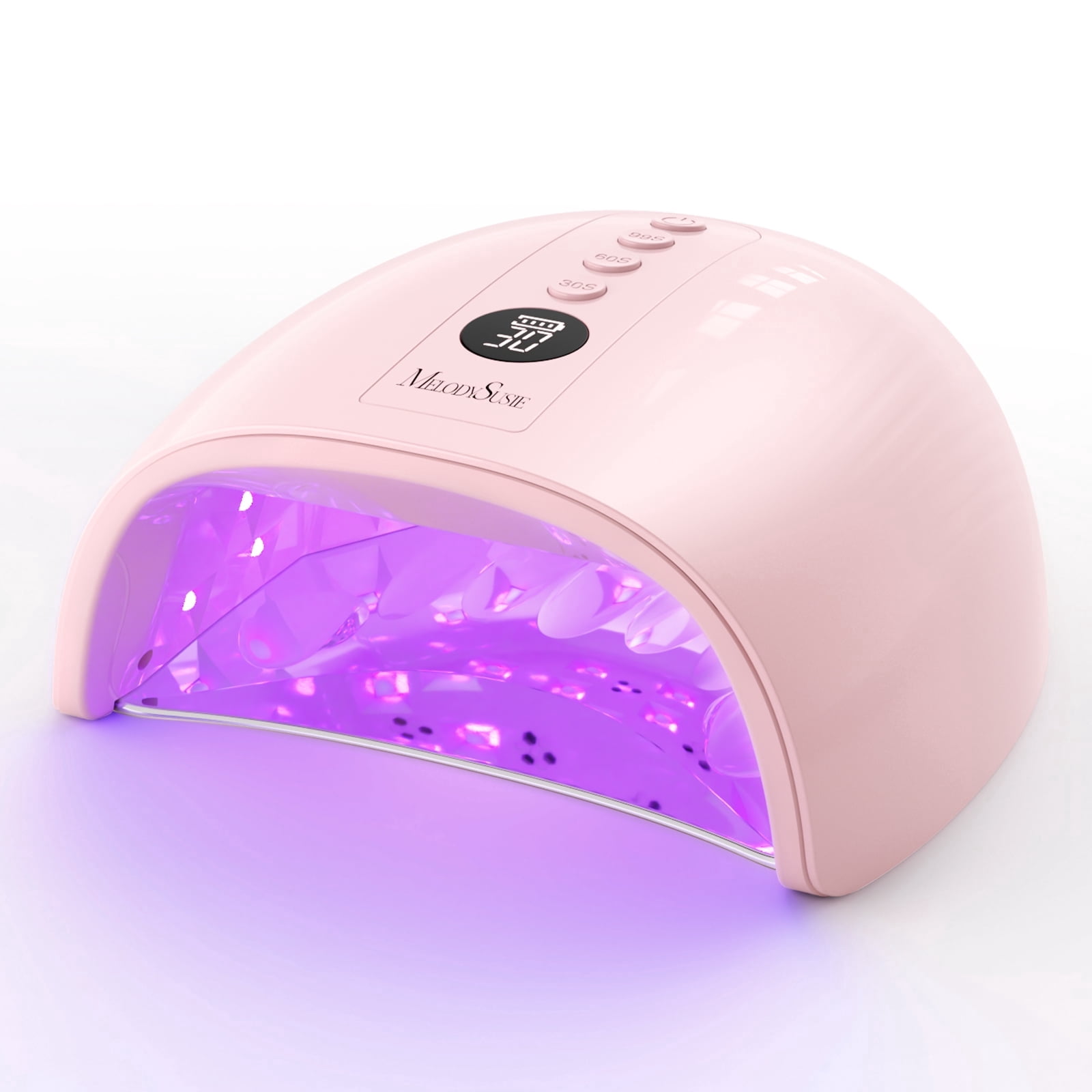 MelodySusie Upgraded Cordless UV Nail Lamp, P-Plus30GT High-Efficient Rechargeable Nail Dryer with 3 Timers & Detachable Metal Base Cures All Hard Gels