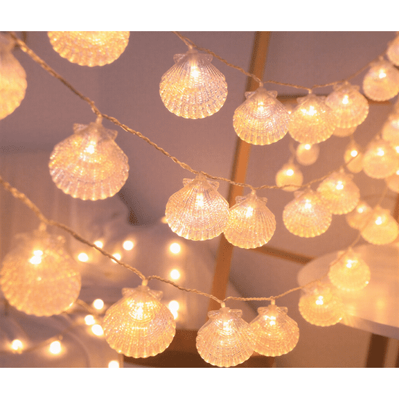 Melofo Iridescent Shell LED String Lights 3m 20 LEDs Battery Powered Indoor Decor