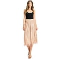 thumbnail image 1 of Melograno Women's Juniors High Rise Micro Pleat Midi Skirt (Light Peach, M), 1 of 4