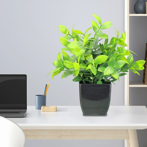 Melomogo 1Pcs Fake Plants Mini Artificial Greenery Potted Plants for Home Decor Indoor Office Table Room Farmhouse Bathroom Decor