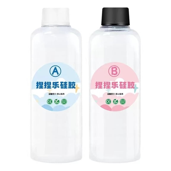 Melomogo 4Pcs Squishy Kit Liquid Silicone for Squishy Making Kit Squishies Making Kits Silicone Rubber Decompression Gift