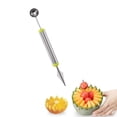 thumbnail image 1 of Melon Baller Scoop,Professional Stainless Steel Watermelon Cutter, Scooper Seed Remover Knife for Dig Pulp Separator Fruit Slicer Carving Tools Set - Green, 1 of 7