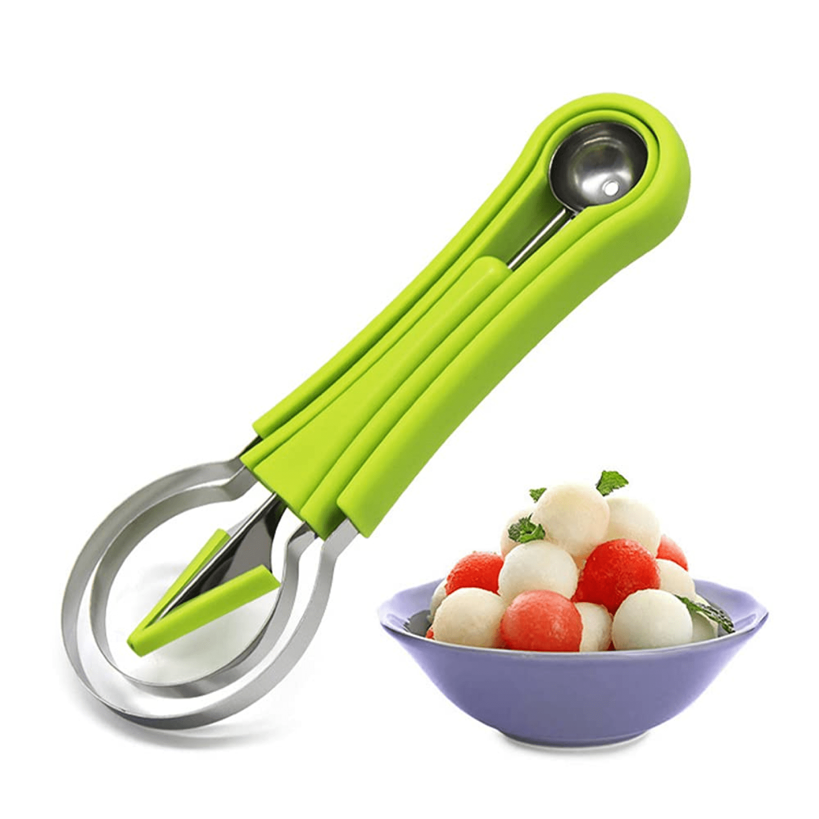 Melon Baller Scoop Set,4 In 1 fruit cutters shapes, watermelon scooper