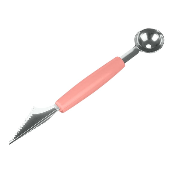 Melon Baller Scoop Stainless Steel Kitchen Utensil, Serrated Edge Grapefruit Spoon, Ice Cream Scoop, for Fruit Carving Summer Gatherings, Blush Pink, Single Pack