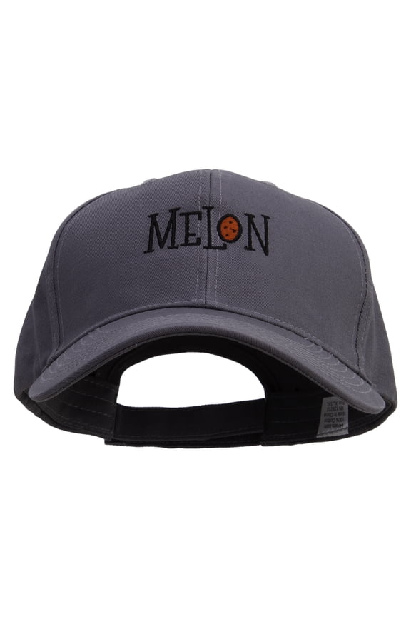 Melon Embroidered Big Size High Profile Twill Cap - Grey XL-3XL