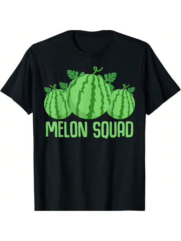 Melon Squad Watermelon Graphic Funny Summer Fruit Design Unisex Casual Wear Cotton Men's Women's Tee Shirt