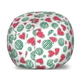 thumbnail image 1 of Melon Storage Toy Bag Chair, Summer Love Themed Pattern with Round and Heart Shaped Watermelons, Stuffed Animal Organizer Washable Bag, Small Size, Dark Coral Forest Green, by Ambesonne, 1 of 3