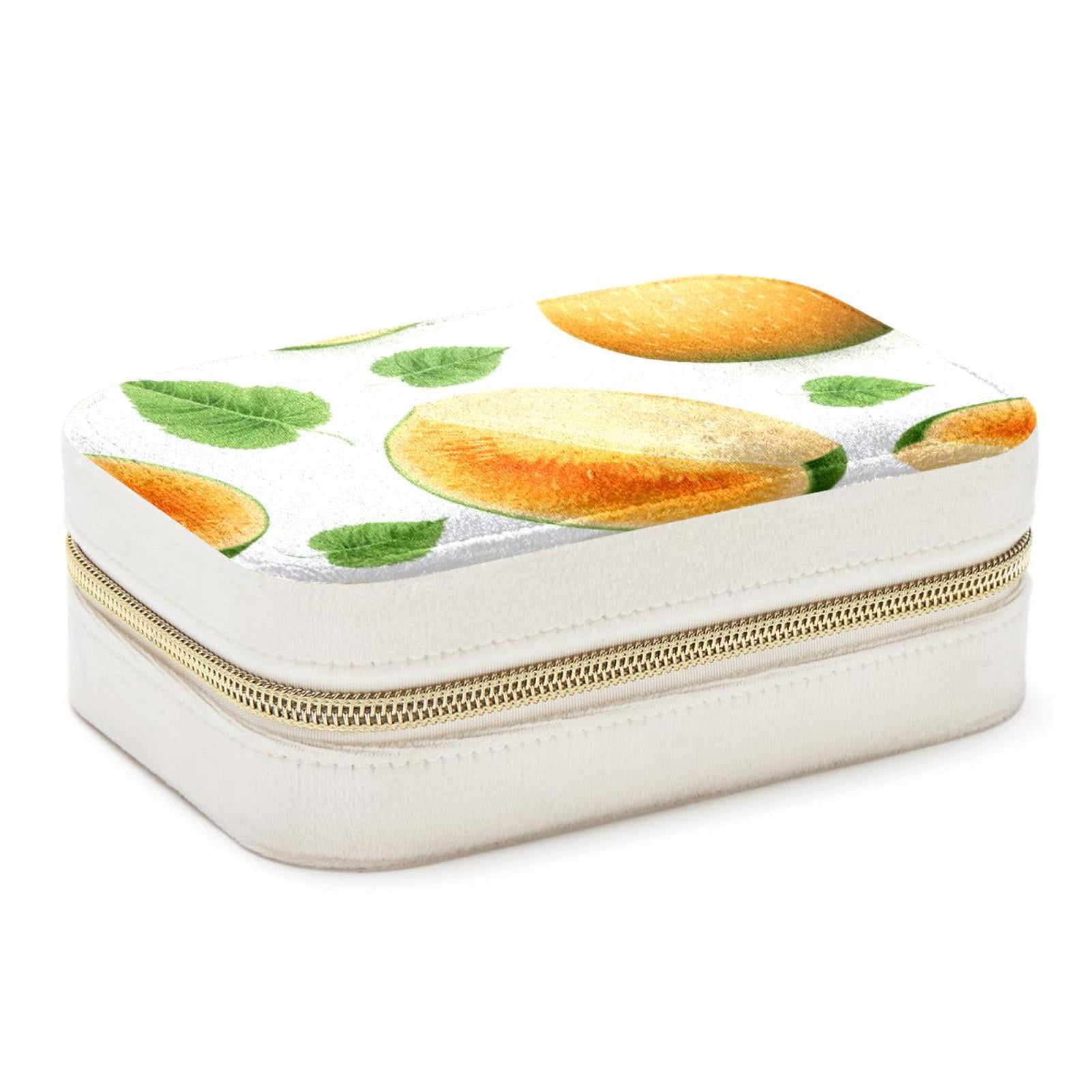 Melon Velvet Portable Decorative Box with Removable Compartment ...