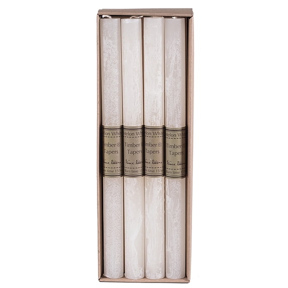 Melon White Timber Tapers - Set of 12
