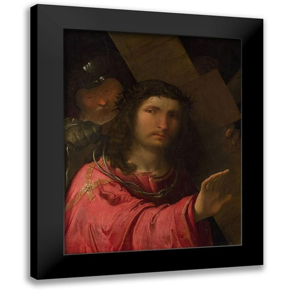 Melone, Altobello 15x18 Black Modern Framed Museum Art Print Titled - Christ carrying the Cross