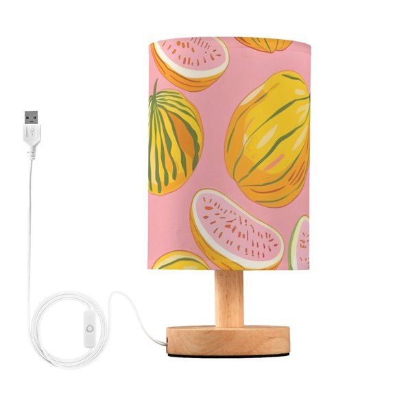 Melons Table Lamp with USB Port LED Warm Light Lamp Night Light Home Decor