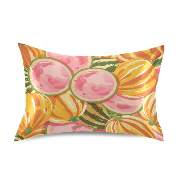 Melons Watercolor Satin Pillowcase Envelope Design Pillow Covers 1 Pack King Size 20" x 40"