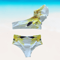 thumbnail image 1 of Meloria Swim and Fashion Beautiful and Elegant One-Shoulder High Waist Bikini, Female, Yellow Floral, 1 of 5