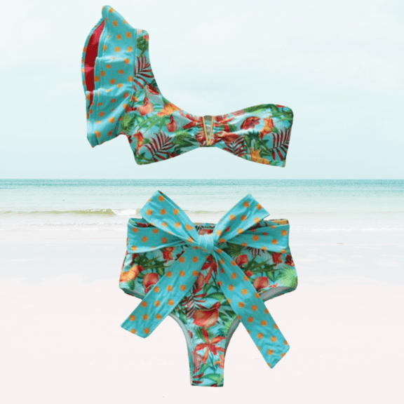 Meloria Swim and Fashion Beautiful and Stylish One-Shoulder High Waist Multi Color Floral Bikini, Female