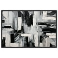 thumbnail image 1 of Melosa Canvas Modern Black White Abstract Wall Art by Art Remedy, Black Frame, 15" x 10", 1 of 7
