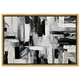 thumbnail image 1 of Melosa Canvas Modern Black White Abstract Wall Art by Art Remedy, Gold Frame, 54" x 36", 1 of 7